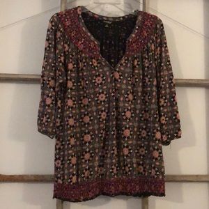 Lucky Brand boho style cotton blouse